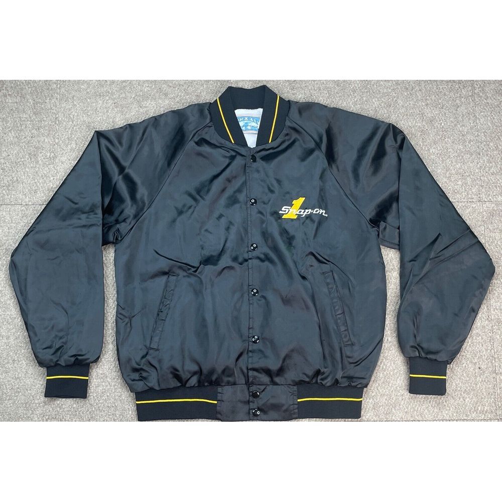Horizon by Kaye Sportswear Vtg Men's 1 Snap-On Dragon Embroidered Jacket Size L